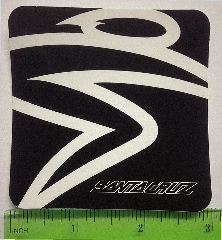 3" SANTA CRUZ BLACK MTB Ride Road Rack Mountain Bicycle BIKE FRAME STICKER DECAL