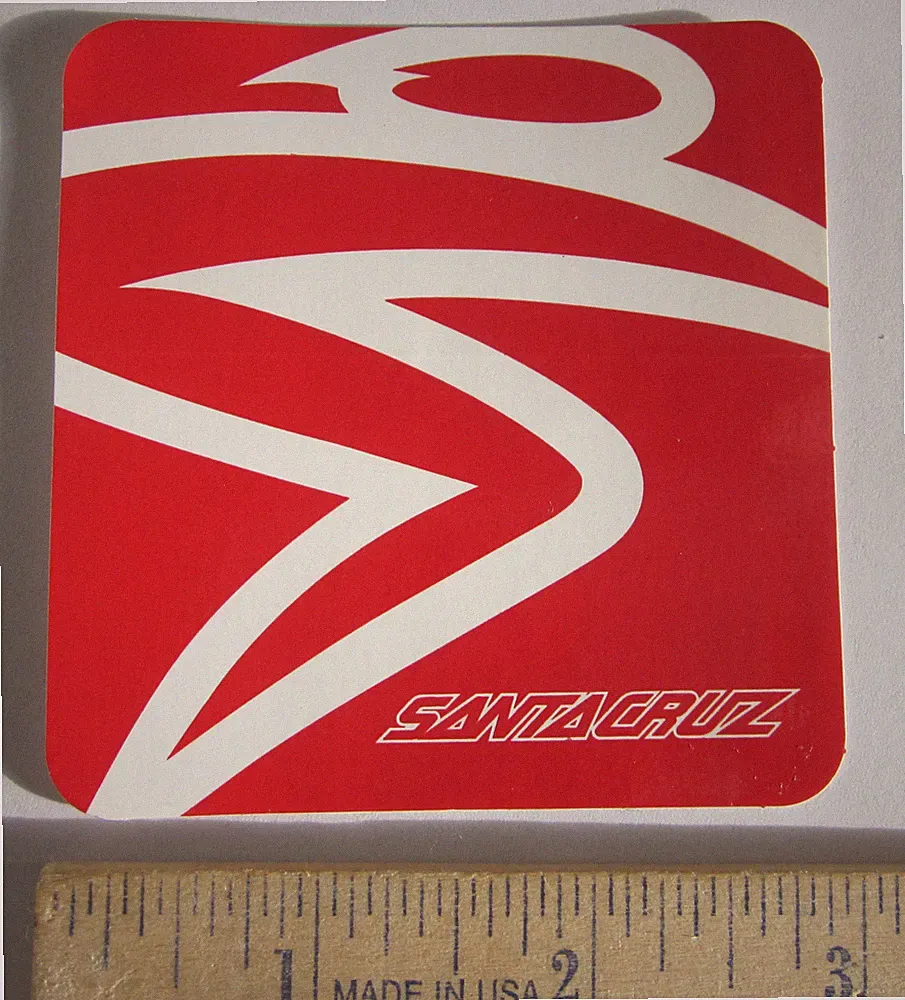 3" SANTA CRUZ RED MTB Ride Road Rack Mountain Bicycle BIKE FRAME STICKER DECAL
