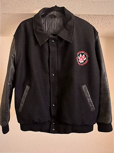 90's Bontrager Cycles Santa Cruz Vintage Varsity Jacket Size L Wool/Leather USA