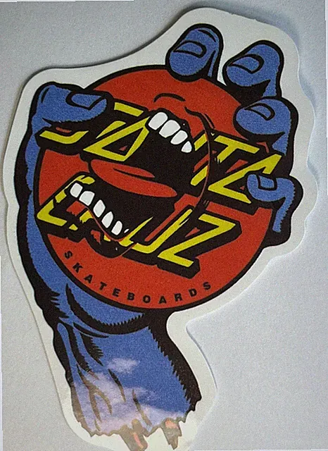 Blue Screaming Hand Santa Cruz Vinyl Decal Sticker Bomb Skateboard Hit Rod Race