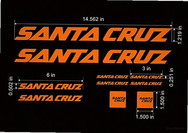 Custom Santa Cruz Decals Stickers. Bike Frame MTB Road Gravel. Lots of colors.
