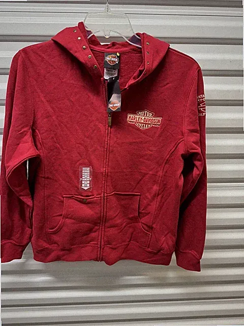 Harley Davidson Hooded Shirt X-Large Red Santa Cruz New