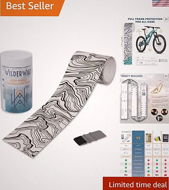 High-Impact Clear Vinyl Bike Frame Protection Tape – Customizable 72"x4" Wrap