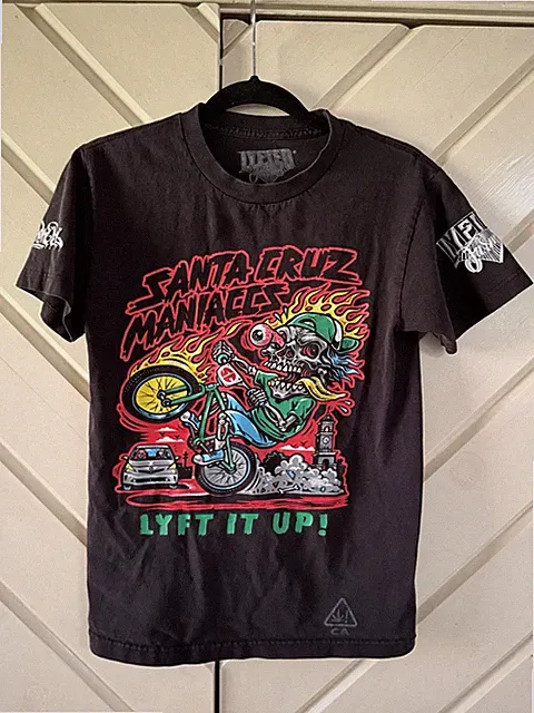 LYFTD Santa Cruz Maniacs Kids Graphic T-Shirt Black Crew Neck Short Sleeve