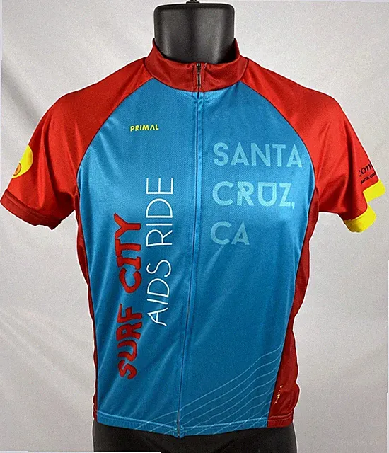 Primal Mens Surf City AIDS Santa Cruz, CA Ride Cycling Jersey SS Full Zip Sz S