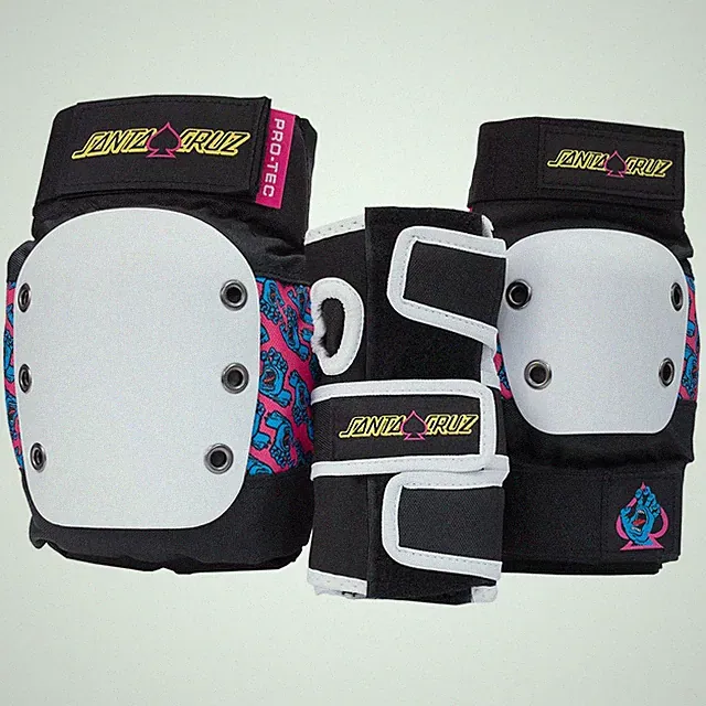 Pro-Tec Kids' Street Jr 3-Pack Santa Cruz Signature Edition Pad Set