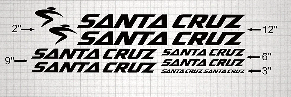 Santa Cruz Bike Frame Decals. Custom colors. USA Seller!