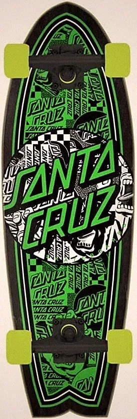 Santa Cruz Flier Collage Shark Cruiser Complete Sz 27.7 x 8.8in