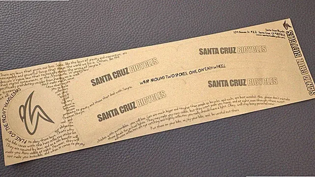 Santa Cruz Rare Multi Sticker Page Bicycles Cycling NOS Cycling Vintage Ephemera