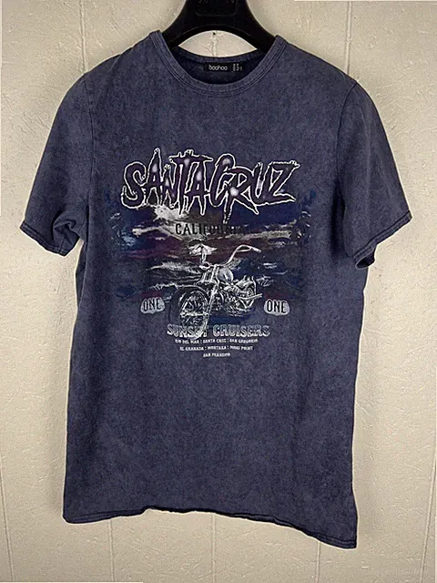 Santa Cruz Sunset Cruisers Shirt Men's Size 6 Blue Graphic Crew Neck Pullover