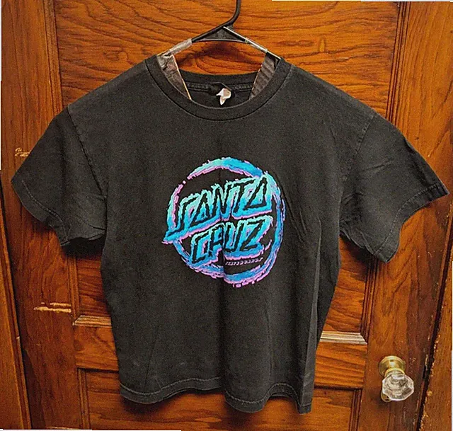 Vintage NHS Santa Cruz Skate Tshirt 2-Sided Graphic Youth XL Logo Cali Surf Wave